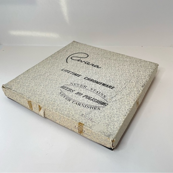 Vintage Riviera Chrome Tidbit Tray Single Model C-12 Original Box - Picture 11 of 15